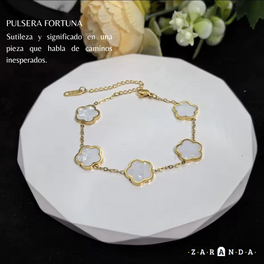 Pulsera Fortuna - Oro Blanco 18k